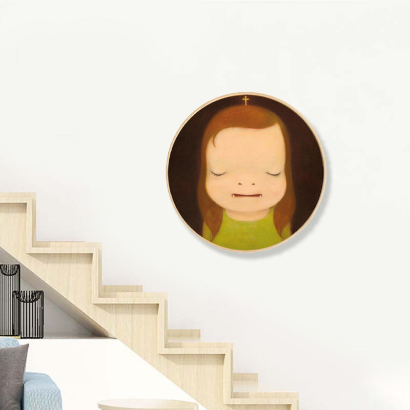 Vivolux | Weiche Farb Cartoon Kinder Malfigur Moderne Kunst Texturiert Leinwand für Hausinterieur