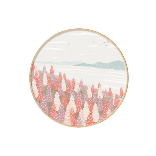 Vivolux | Nordic Style Riverside Forest Art Print Jungen Schlafzimmer Wanddekoration in hellen Farben, strukturiert