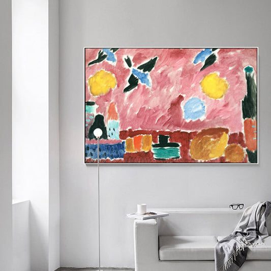 Vivolux | Pink Handprint Wanddekoration Gemälde Abstrakter Expressionismus Texturierte Leinwandkunst für Lounge