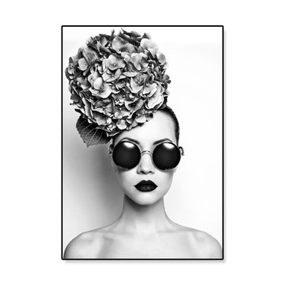 Vivolux | Foto Modisches Mädchen Wanddekor Figur Glam Texturiertes Leinwanddruck für das Badezimmer