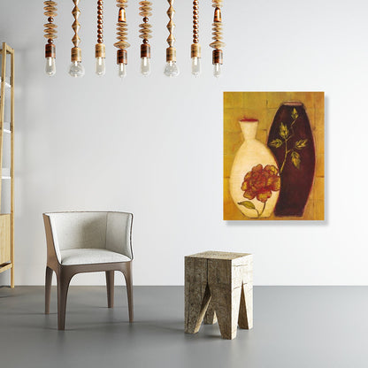 Vivolux | Einzigartiger Blumenvase Leinwand Kunstdruck für Mädchenzimmer in Pastellfarben, mehrere Größen