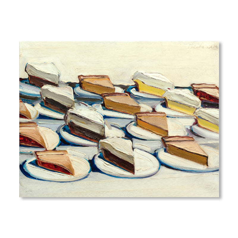 Vivolux | Texturiertes Leckeres Kuchenstück Eingewickelte Leinwand Pop Art Stil Wanddeko für das Mädchenzimmer