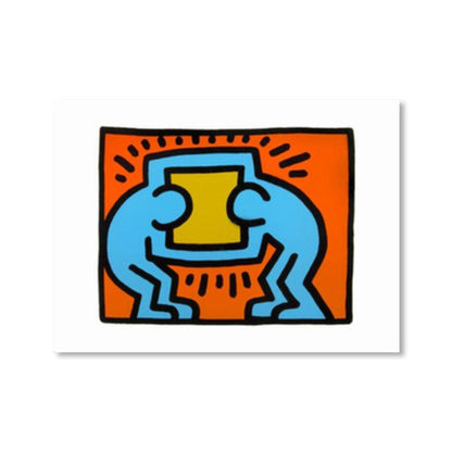 Vivolux | Illustriertes abstraktes Figuren-Canvas in hellen Farben Pop Art Wanddekoration für das Wohnzimmer