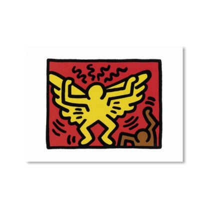 Vivolux | Illustriertes abstraktes Figuren-Canvas in hellen Farben Pop Art Wanddekoration für das Wohnzimmer