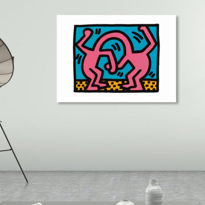 Vivolux | Illustriertes abstraktes Figuren-Canvas in hellen Farben Pop Art Wanddekoration für das Wohnzimmer