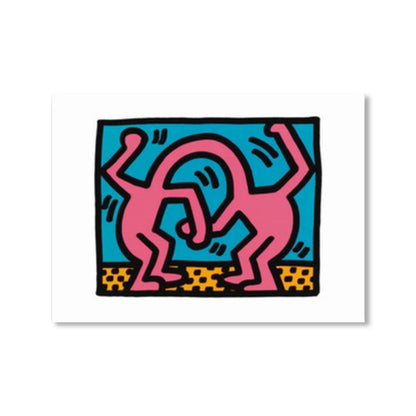 Vivolux | Illustriertes abstraktes Figuren-Canvas in hellen Farben Pop Art Wanddekoration für das Wohnzimmer