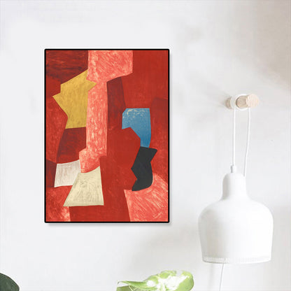 Vivolux | Handgedruckte grafische Leinwandkunst weiche Farbdrucke abstrakte Wanddekoration für das Wohnzimmer