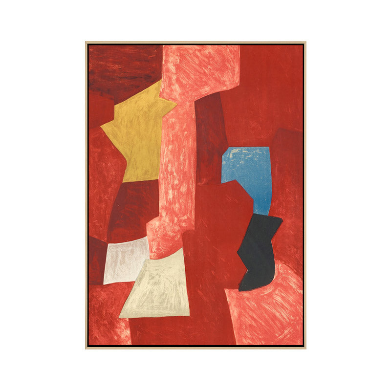 Vivolux | Handgedruckte grafische Leinwandkunst weiche Farbdrucke abstrakte Wanddekoration für das Wohnzimmer