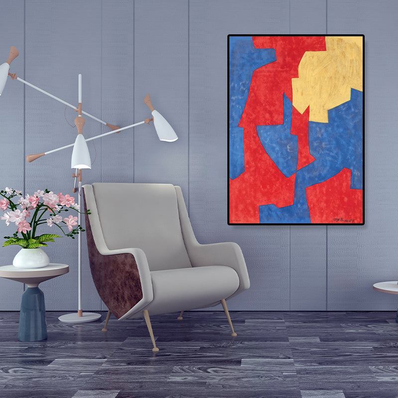 Vivolux | Handgedruckte grafische Leinwandkunst weiche Farbdrucke abstrakte Wanddekoration für das Wohnzimmer