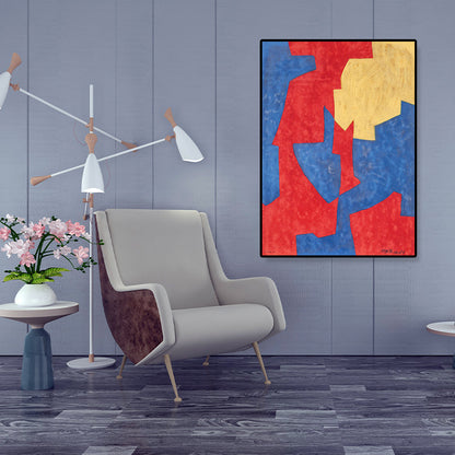 Vivolux | Handgedruckte grafische Leinwandkunst weiche Farbdrucke abstrakte Wanddekoration für das Wohnzimmer