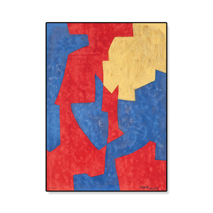 Vivolux | Handgedruckte grafische Leinwandkunst weiche Farbdrucke abstrakte Wanddekoration für das Wohnzimmer