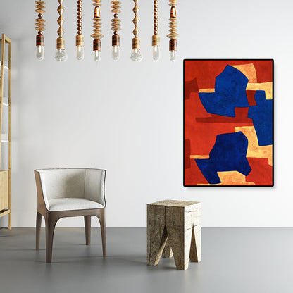 Vivolux | Handgedruckte grafische Leinwandkunst weiche Farbdrucke abstrakte Wanddekoration für das Wohnzimmer