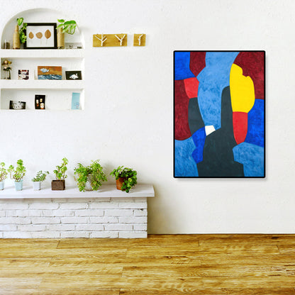 Vivolux | Handgedruckte grafische Leinwandkunst weiche Farbdrucke abstrakte Wanddekoration für das Wohnzimmer