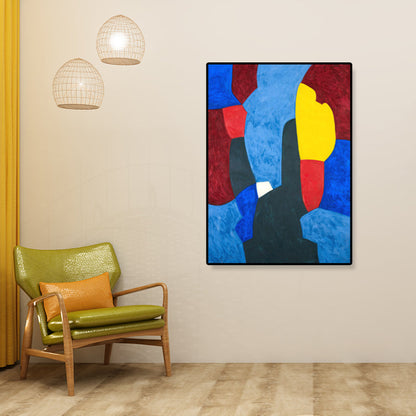 Vivolux | Handgedruckte grafische Leinwandkunst weiche Farbdrucke abstrakte Wanddekoration für das Wohnzimmer