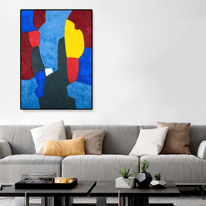 Vivolux | Handgedruckte grafische Leinwandkunst weiche Farbdrucke abstrakte Wanddekoration für das Wohnzimmer