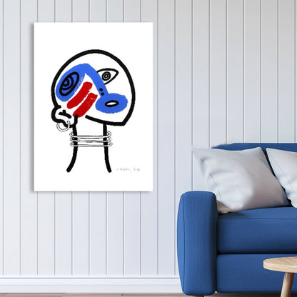 Vivolux | Abstrakte Figuren Wanddekoration Pop Art Texturierte Leinwanddruck in sanften Farben für das Wohnzimmer