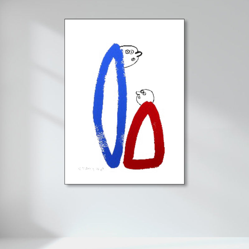 Vivolux | Abstrakte Figuren Wanddekoration Pop Art Texturierte Leinwanddruck in sanften Farben für das Wohnzimmer