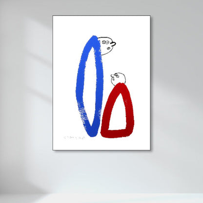 Vivolux | Abstrakte Figuren Wanddekoration Pop Art Texturierte Leinwanddruck in sanften Farben für das Wohnzimmer