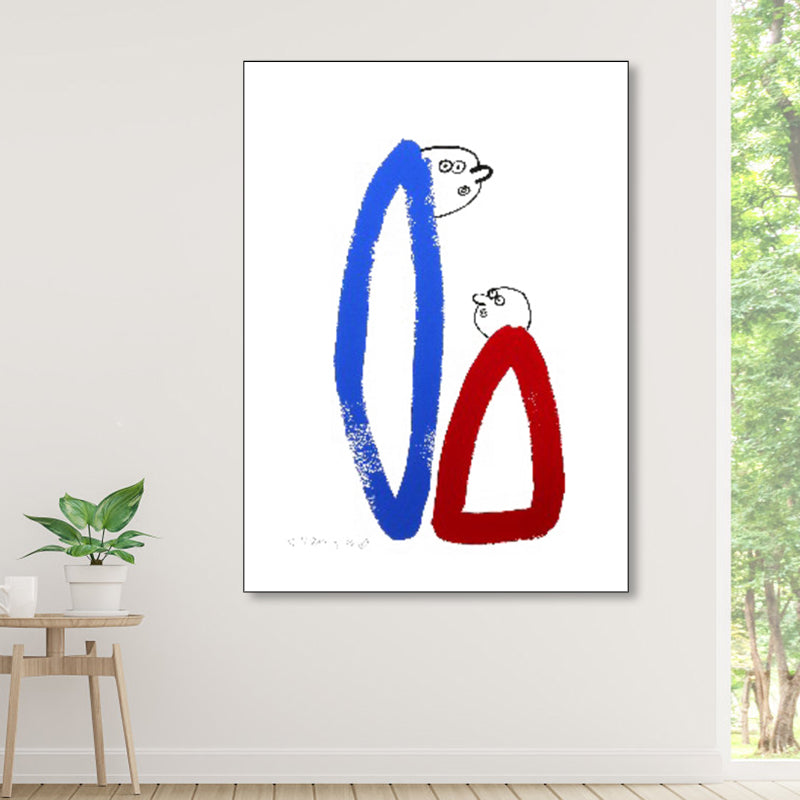 Vivolux | Abstrakte Figuren Wanddekoration Pop Art Texturierte Leinwanddruck in sanften Farben für das Wohnzimmer