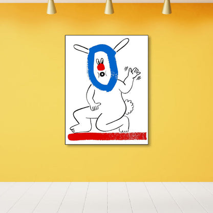 Vivolux | Abstrakte Figuren Wanddekoration Pop Art Texturierte Leinwanddruck in sanften Farben für das Wohnzimmer