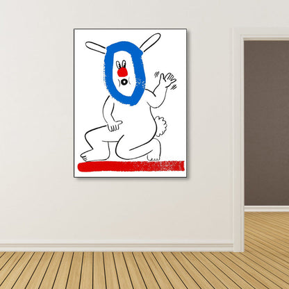 Vivolux | Abstrakte Figuren Wanddekoration Pop Art Texturierte Leinwanddruck in sanften Farben für das Wohnzimmer