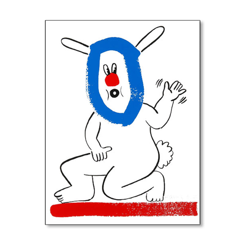 Vivolux | Abstrakte Figuren Wanddekoration Pop Art Texturierte Leinwanddruck in sanften Farben für das Wohnzimmer