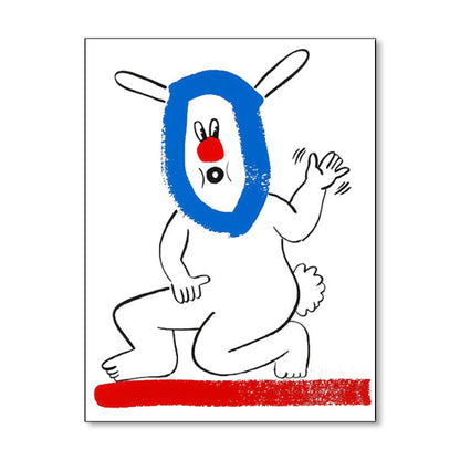 Vivolux | Abstrakte Figuren Wanddekoration Pop Art Texturierte Leinwanddruck in sanften Farben für das Wohnzimmer