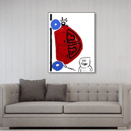 Vivolux | Abstrakte Figuren Wanddekoration Pop Art Texturierte Leinwanddruck in sanften Farben für das Wohnzimmer