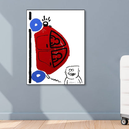 Vivolux | Abstrakte Figuren Wanddekoration Pop Art Texturierte Leinwanddruck in sanften Farben für das Wohnzimmer