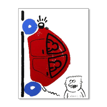 Vivolux | Abstrakte Figuren Wanddekoration Pop Art Texturierte Leinwanddruck in sanften Farben für das Wohnzimmer