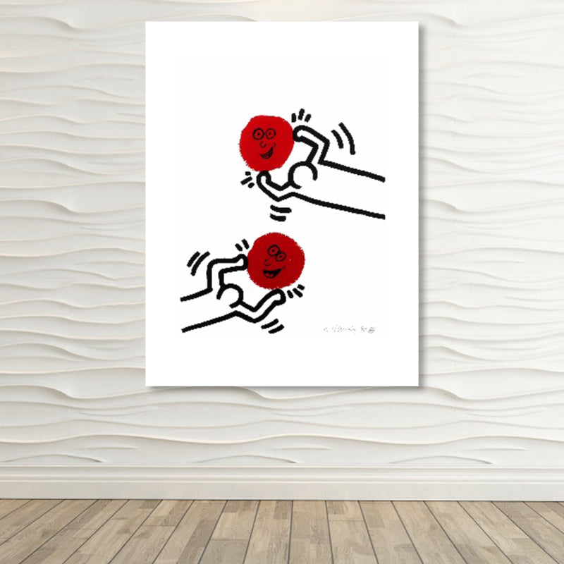 Vivolux | Abstrakte Figuren Wanddekoration Pop Art Texturierte Leinwanddruck in sanften Farben für das Wohnzimmer