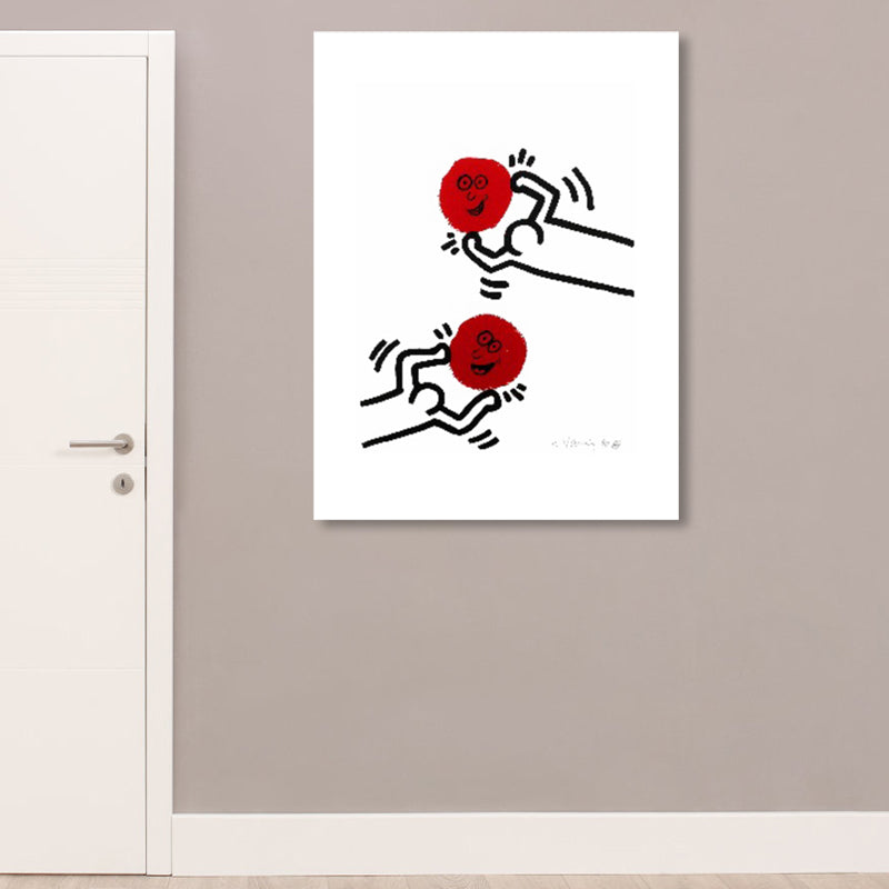 Vivolux | Abstrakte Figuren Wanddekoration Pop Art Texturierte Leinwanddruck in sanften Farben für das Wohnzimmer