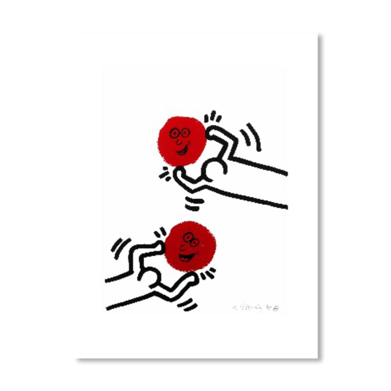 Vivolux | Abstrakte Figuren Wanddekoration Pop Art Texturierte Leinwanddruck in sanften Farben für das Wohnzimmer