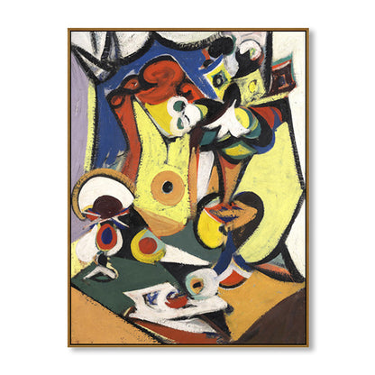 Vivolux | Gemälde Handdruck Leinwand Abstrakter Expressionismus Stil Texturierte Wanddekoration in Gelb für Zuhause