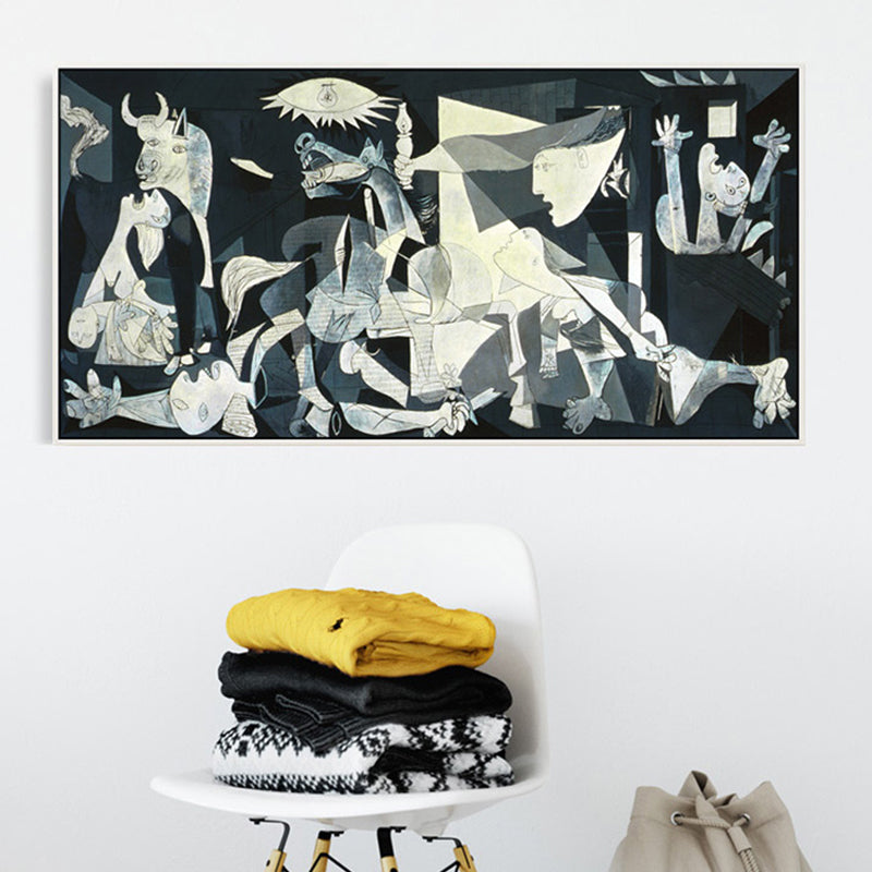 Vivolux | Graue Neuartige Abstrakte Wanddekoration Malerei Kubismus Texturierte Leinwandkunst für das Esszimmer