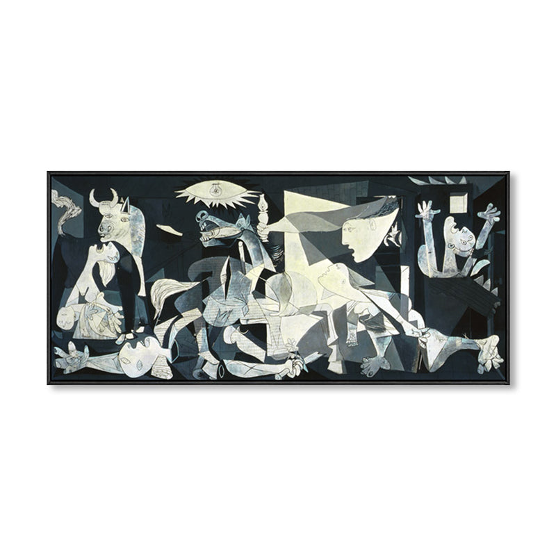 Vivolux | Graue Neuartige Abstrakte Wanddekoration Malerei Kubismus Texturierte Leinwandkunst für das Esszimmer