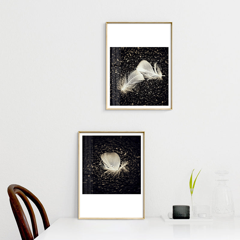 Vivolux | Dunkle Glam Wall Art Print Fotografie Feder Leinwand für Raum, Mehrere Größenoptionen