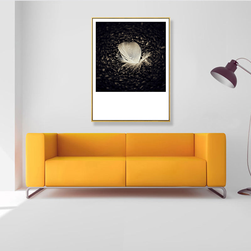 Vivolux | Dunkle Glam Wall Art Print Fotografie Feder Leinwand für Raum, Mehrere Größenoptionen