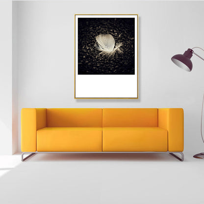 Vivolux | Dunkle Glam Wall Art Print Fotografie Feder Leinwand für Raum, Mehrere Größenoptionen