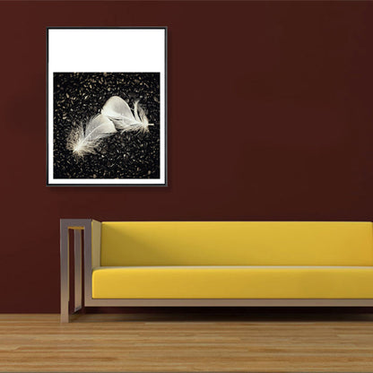 Vivolux | Dunkle Glam Wall Art Print Fotografie Feder Leinwand für Raum, Mehrere Größenoptionen