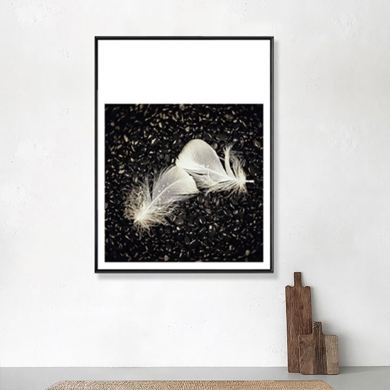 Vivolux | Dunkle Glam Wall Art Print Fotografie Feder Leinwand für Raum, Mehrere Größenoptionen