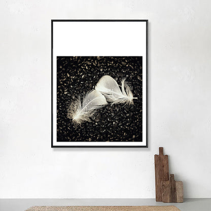Vivolux | Dunkle Glam Wall Art Print Fotografie Feder Leinwand für Raum, Mehrere Größenoptionen