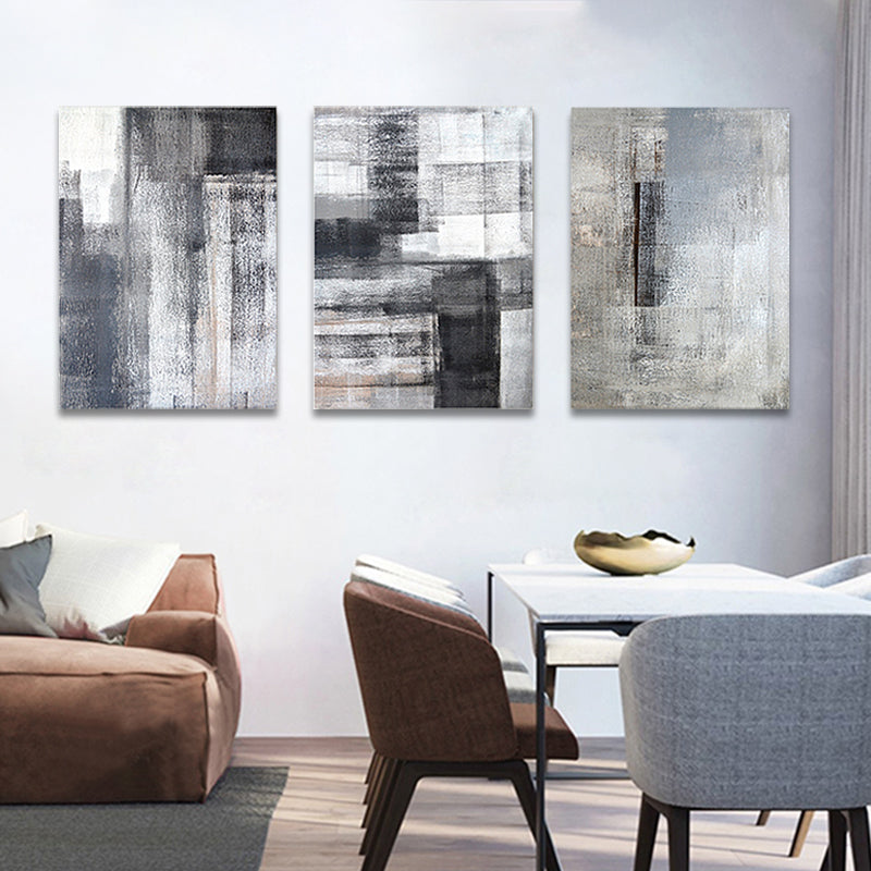 Vivolux | Helle Farbstrich Leinwand Abstrakter Expressionismus Texturiertes Wanddekor für Schlafzimmer, Set von 3