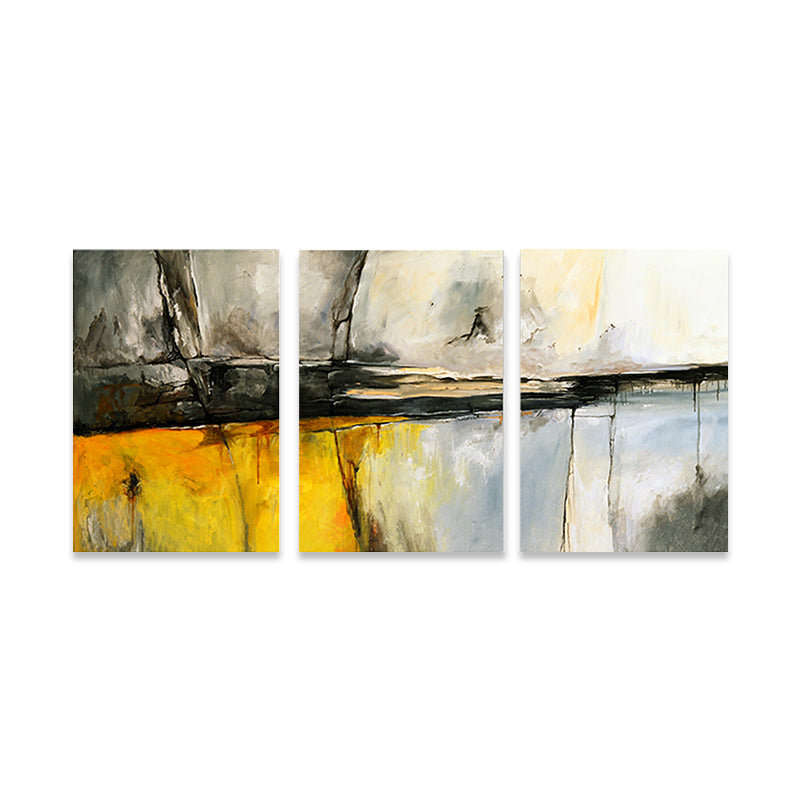 Vivolux | Helle Farbstrich Leinwand Abstrakter Expressionismus Texturiertes Wanddekor für Schlafzimmer, Set von 3