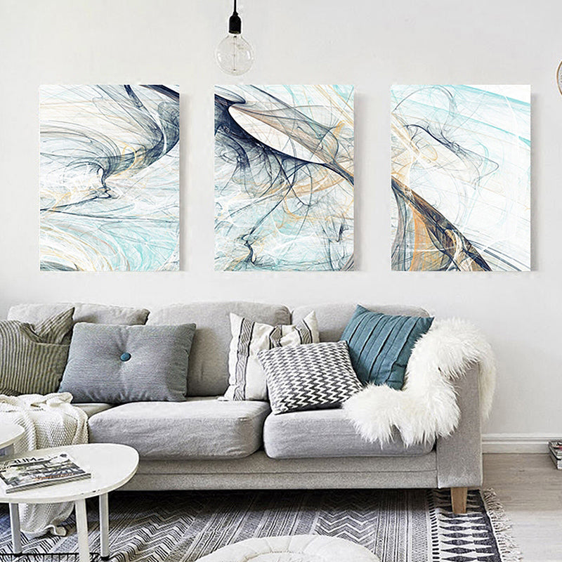 Vivolux | Helle Farbstrich Leinwand Abstrakter Expressionismus Texturiertes Wanddekor für Schlafzimmer, Set von 3