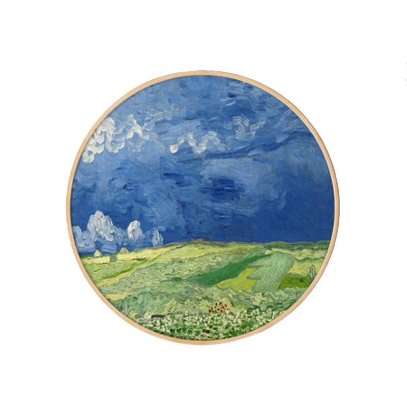 Vivolux | Gemälde Farmfeld Landschaft Kunstdruck Impressionismus Leinwand Wanddekoration in sanften Farben für den Raum