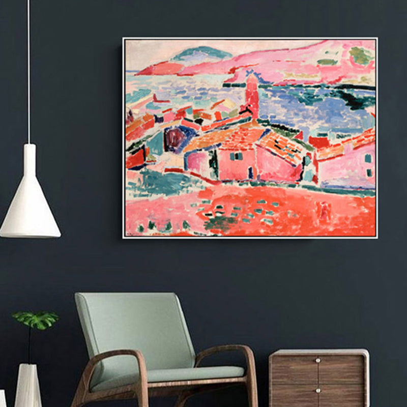 Vivolux | Abstract Expressionismus Landhaus Leinwanddruck Wohnzimmer Wandkunst Dekor in Pink