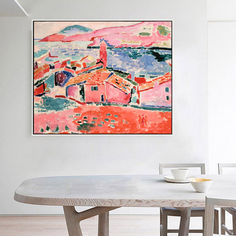 Vivolux | Abstract Expressionismus Landhaus Leinwanddruck Wohnzimmer Wandkunst Dekor in Pink