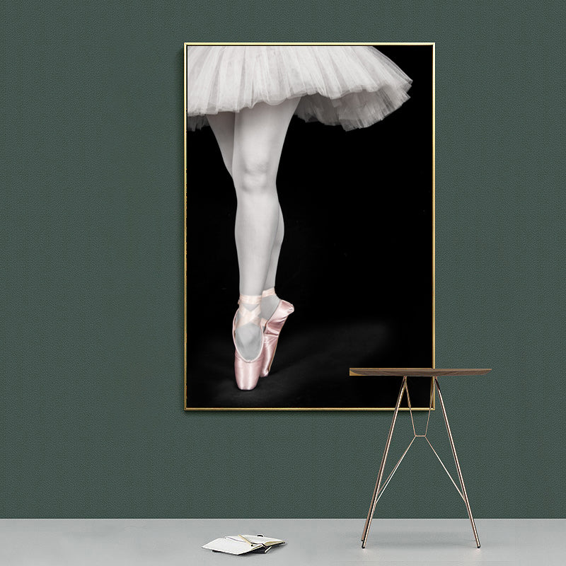 Vivolux | Foto Ballet Mädchen Eingewickelte Leinwand Glam Stilvolle Texturierte Wandkunstdruck in Weiß