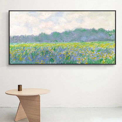 Vivolux | Reed Marshes Art Print Impressionismus Texturiert Familienzimmer Eingewickelte Leinwand in Grün